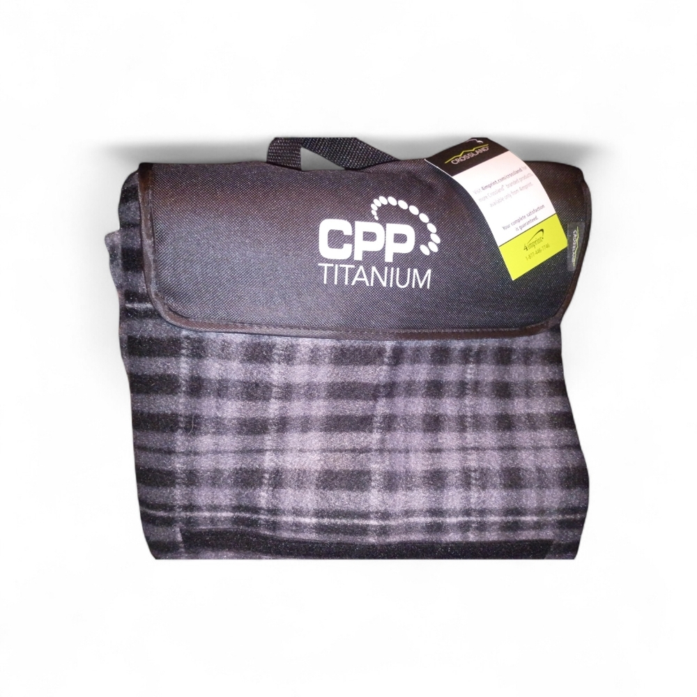 Black and Gray Blanket Waterproof Picnic Or Pet Blanket By 4 Imprints Nwt